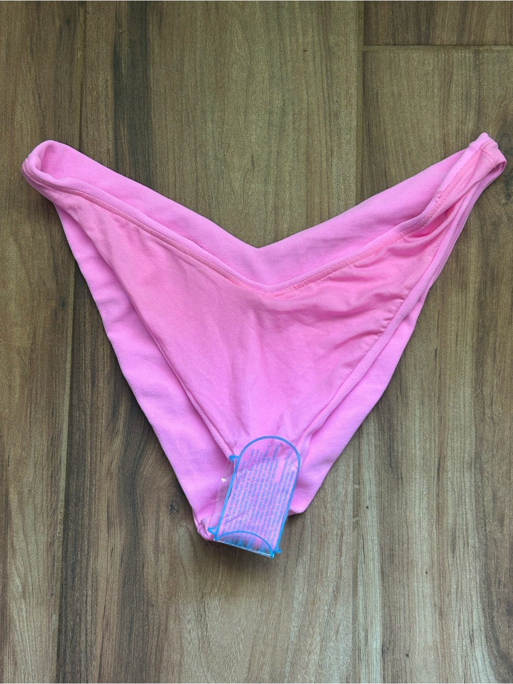 ASOS Design Pink High Leg Bikini Bottom Size 12 US Ribbed Swim Bottom - Picture 6 of 6